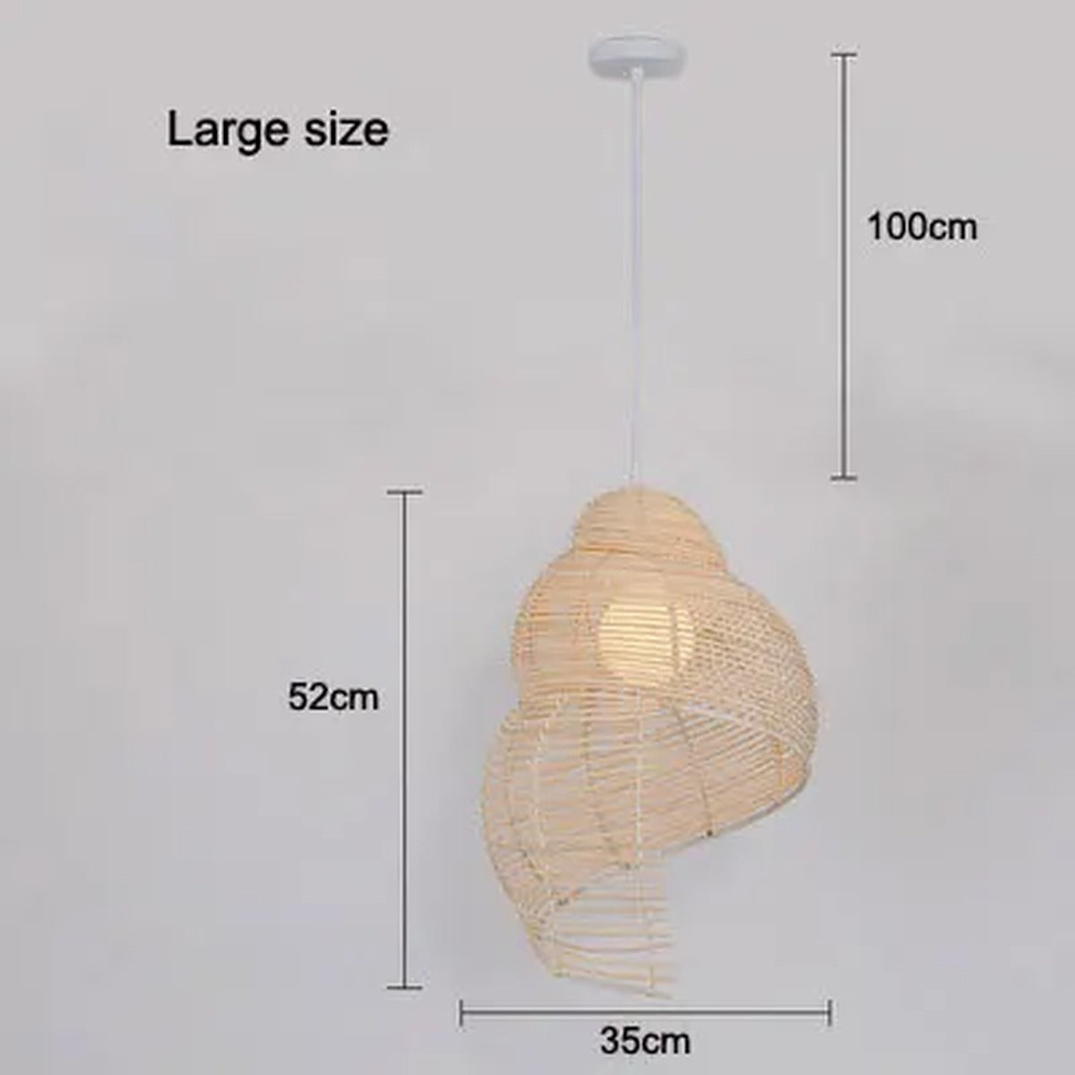 Handwoven Rattan Conch Pendant Light – Kintara – Product Detail 9