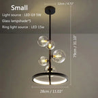 Halo Ring & Glass Globe Cluster Chandelier – Convex – Product Detail 7