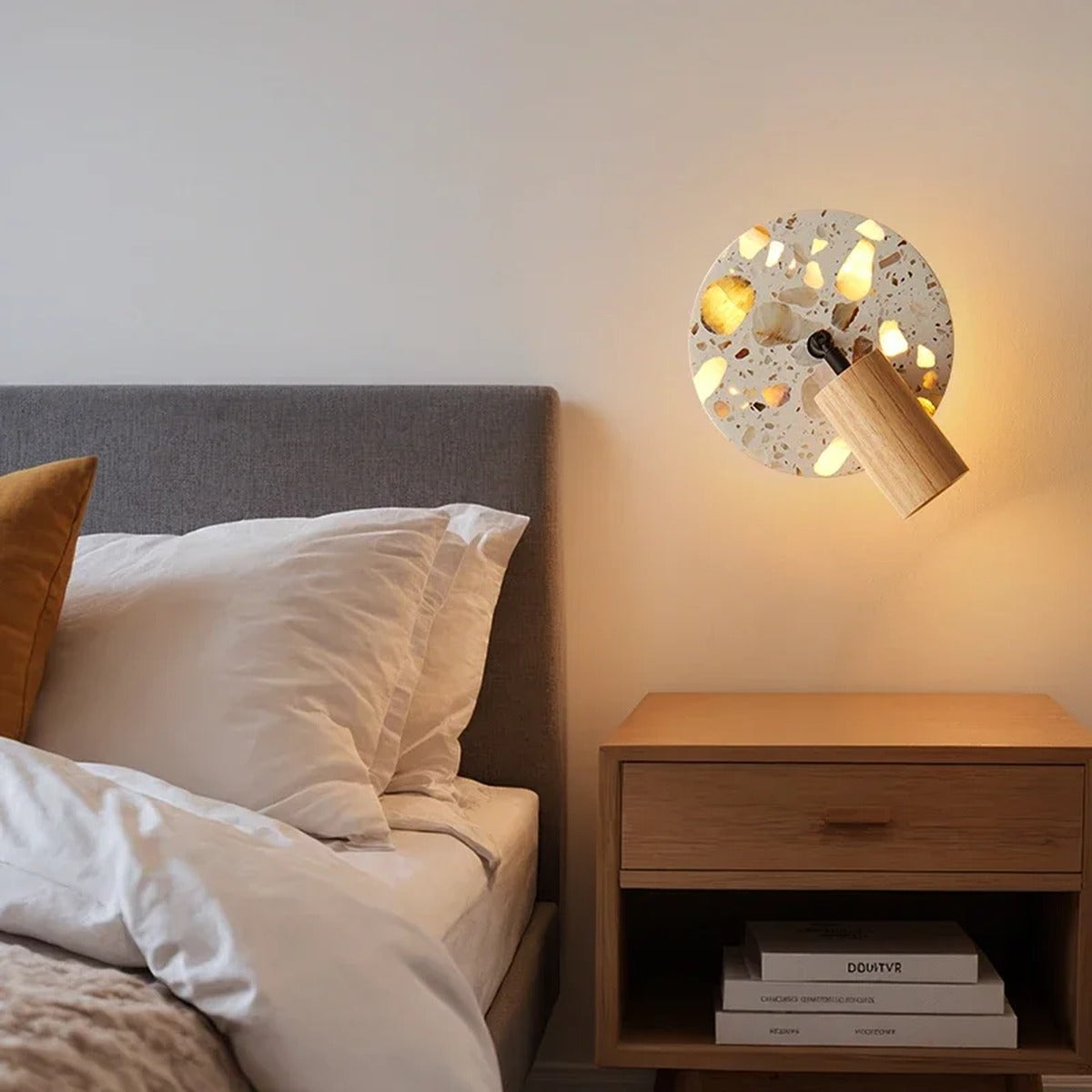 Nordic Translucent Stone Wall Sconce Stenvald – Hero Shot