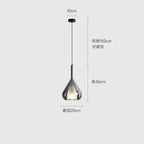 Pluvia Single Pendant – Smoked Grey, Dimensions