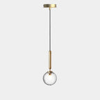 Modern Glass Globe Pendant Light Hovrix - Single Pendant, Gold & Clear Glass