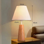 Solid Wood Cone Base Linen Shade Table Lamp – Darlivo – Dimensions
