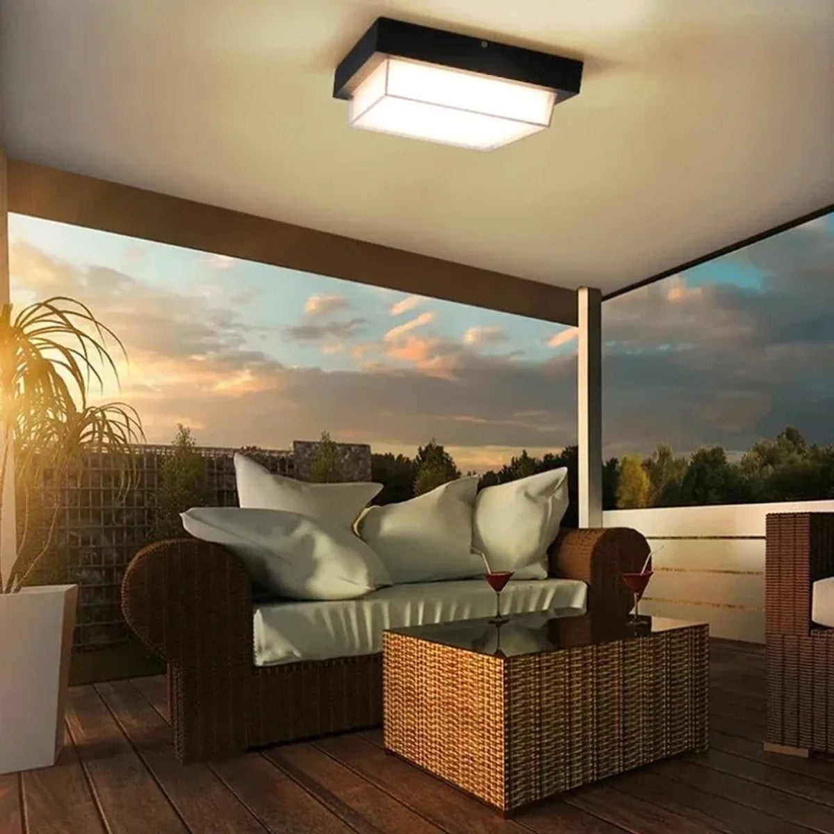Square Outdoor Flush Ceiling Light – Kelmira – Product Detail 5