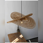 Handwoven Rattan Wing Pendant Light Mtavion – Studio detail angle 4