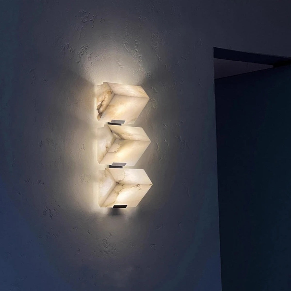 Alabaster Chevron Wall Sconce – Aelvion – Lifestyle View 2