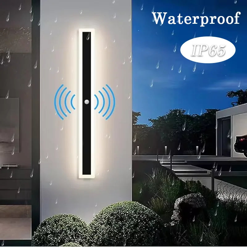Veltora IP65 waterproof aluminum wall light with built-in motion sensor
