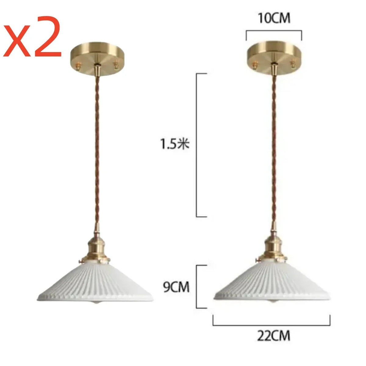 Ribbed Opaline Globe Pendant Light – Keramio – Product Detail 7