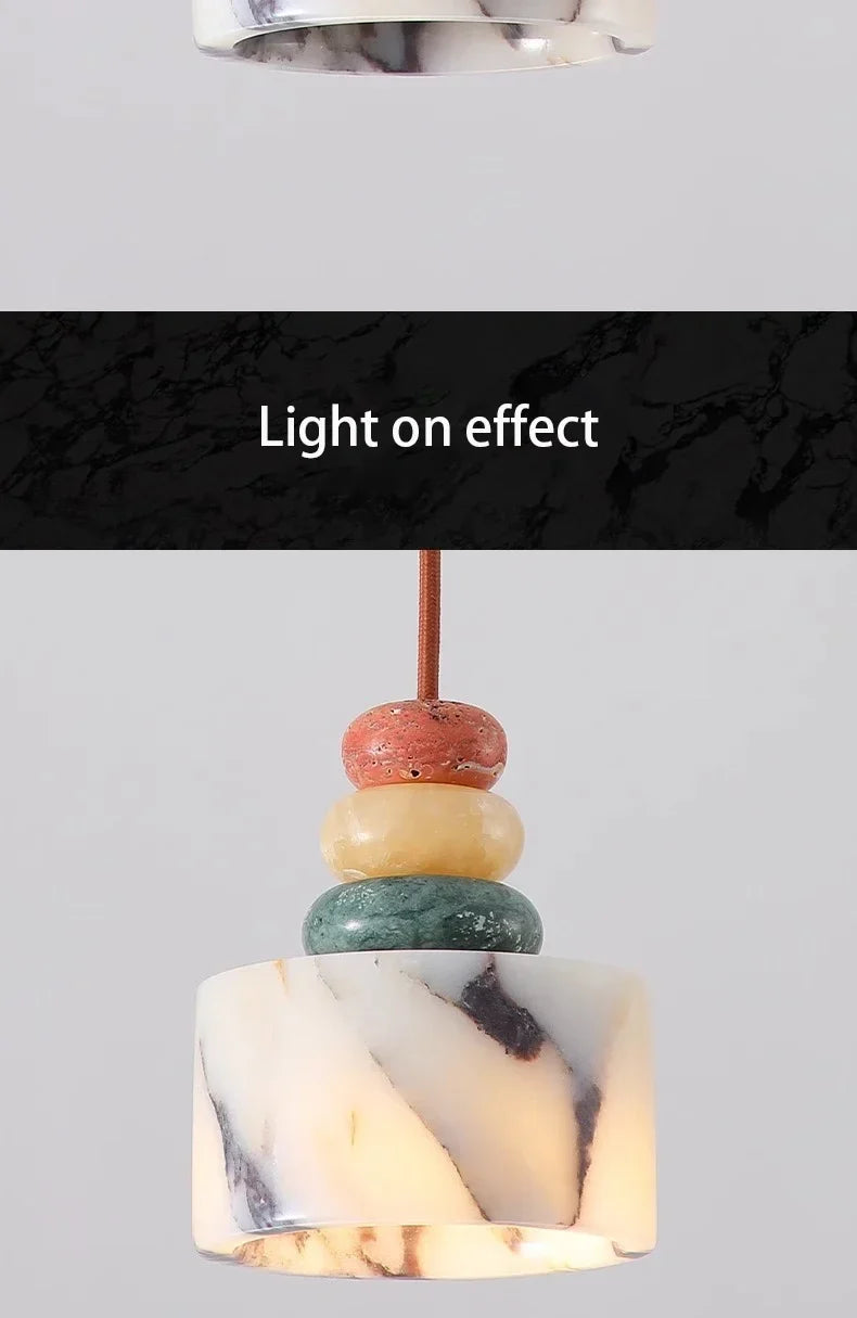 Cairn Stacked Stone Pendant – Nordveil Marble Texture Detail
