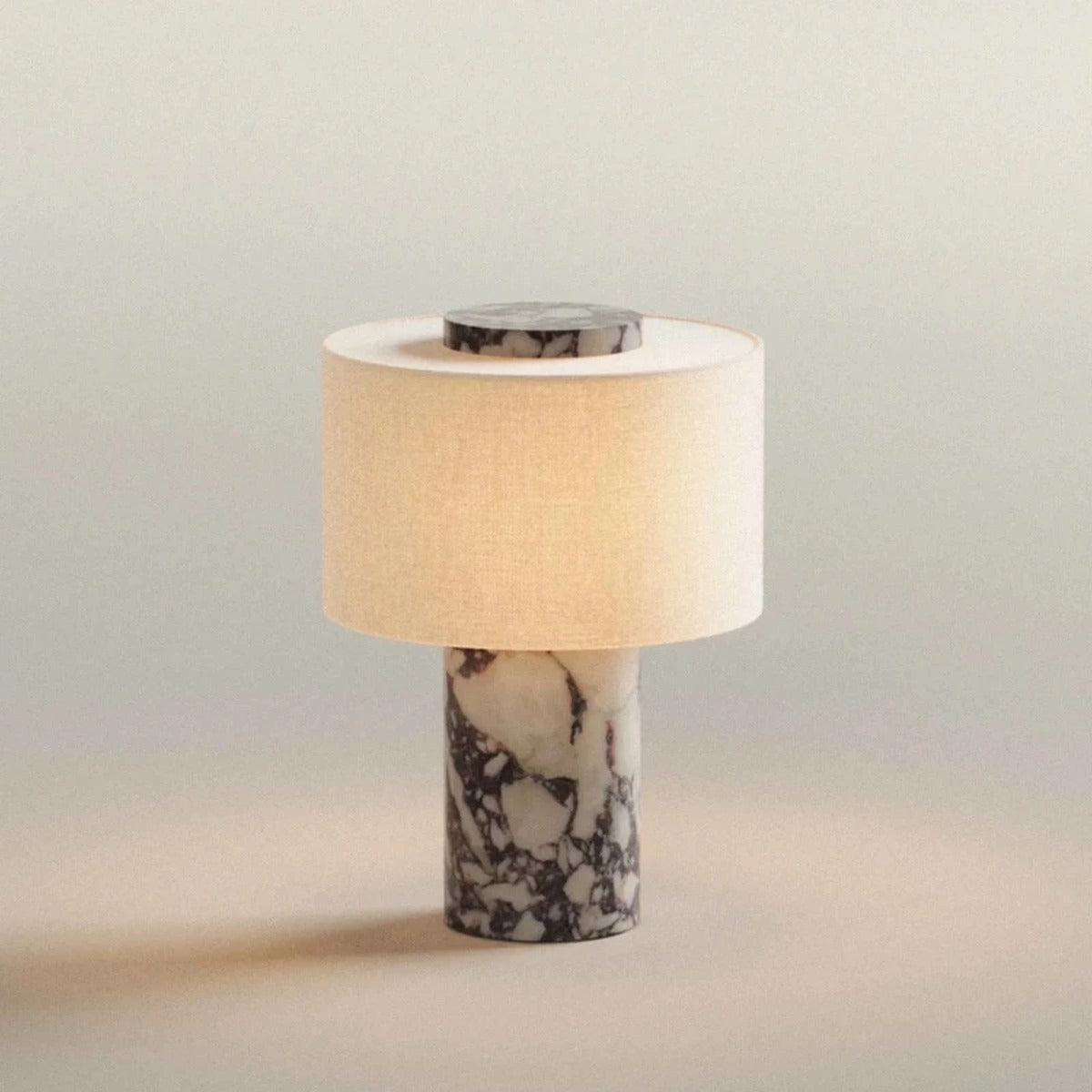 Marble Column Fabric Drum Table Lamp – Helrixon – Product Detail 8