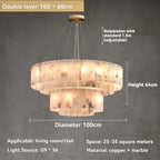Hand-Cut Marble Panel Brass Ring Chandelier – Vestrax
