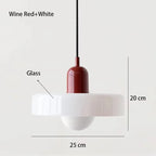 Solren Pendant Light — Wine Red & White