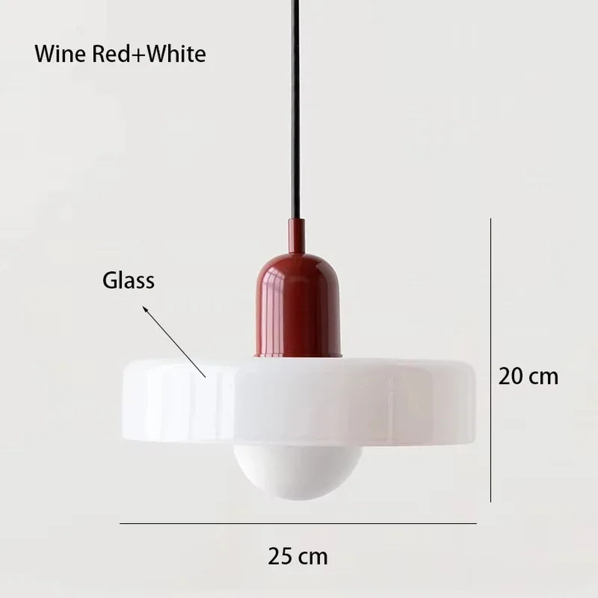 Solren Pendant Light — Wine Red & White