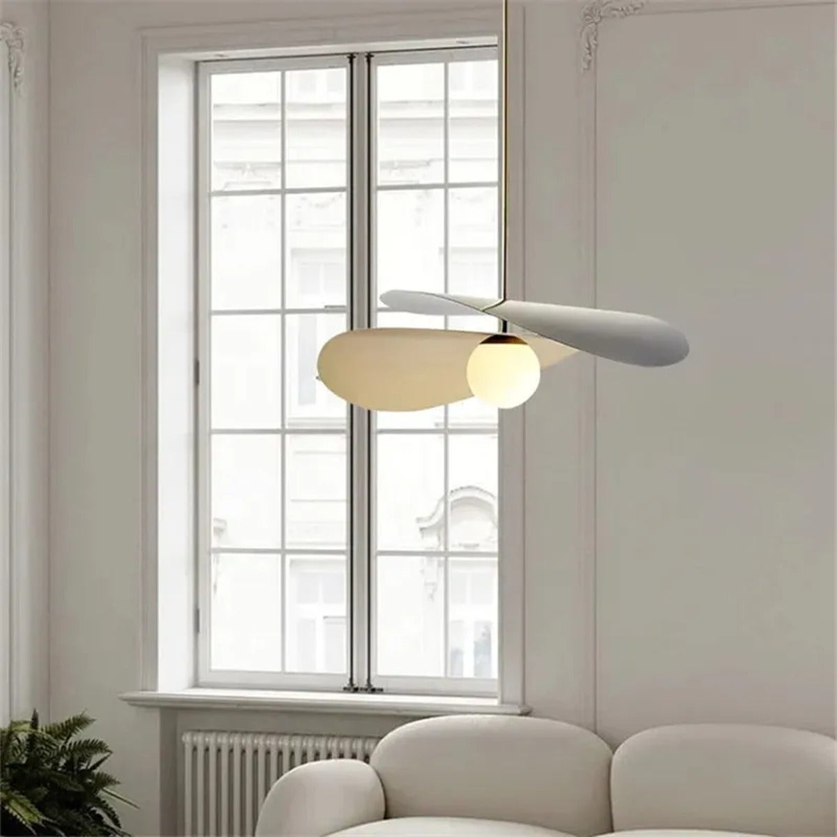 Intersecting Disc & Globe Sculptural Pendant Light – Serenox – Lifestyle View 3
