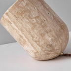 Natural Travertine Stone Table Lamp – Haelstora – Stone Texture Detail