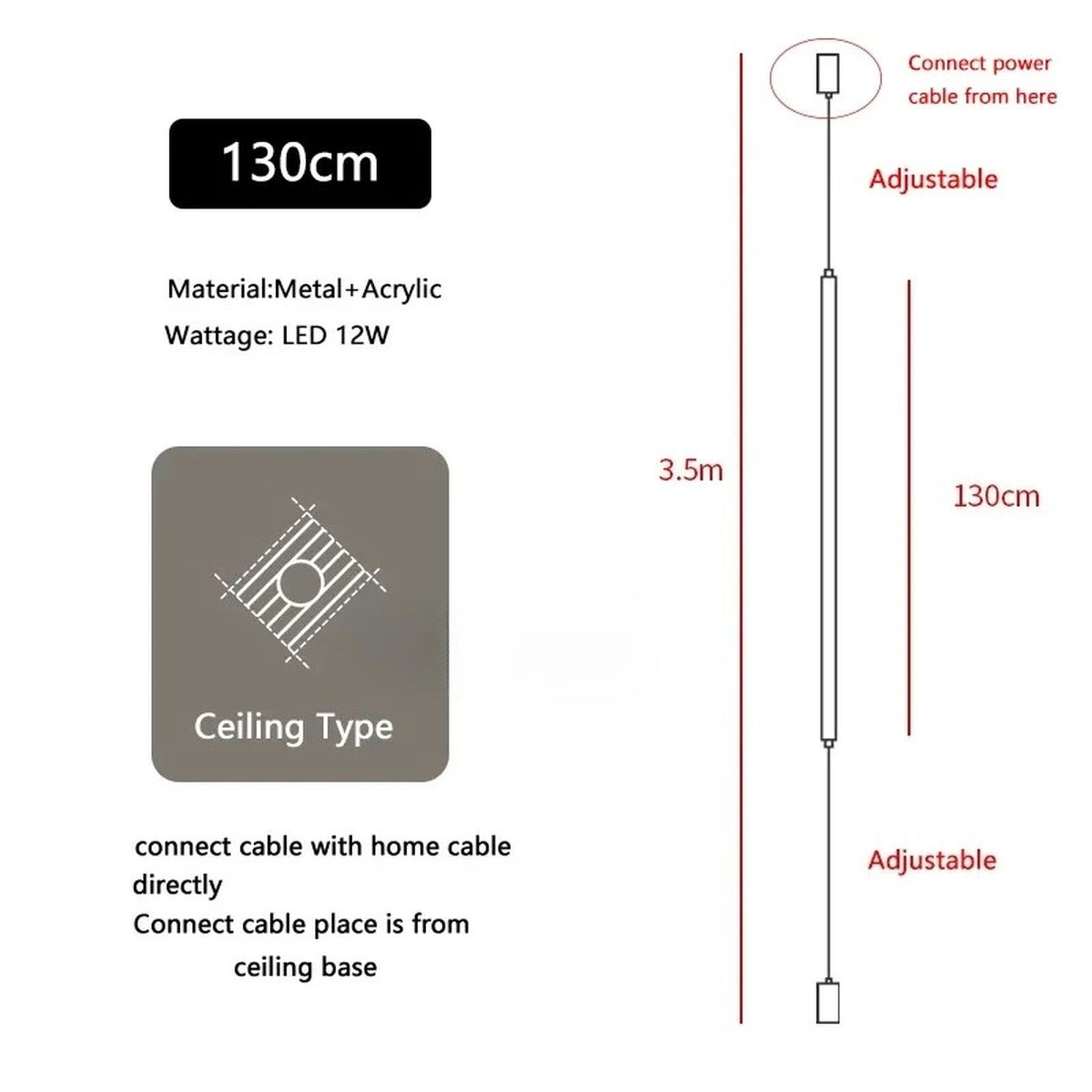 Slim Vertical LED Tube Pendant Light – Serenthis – Product Detail 11