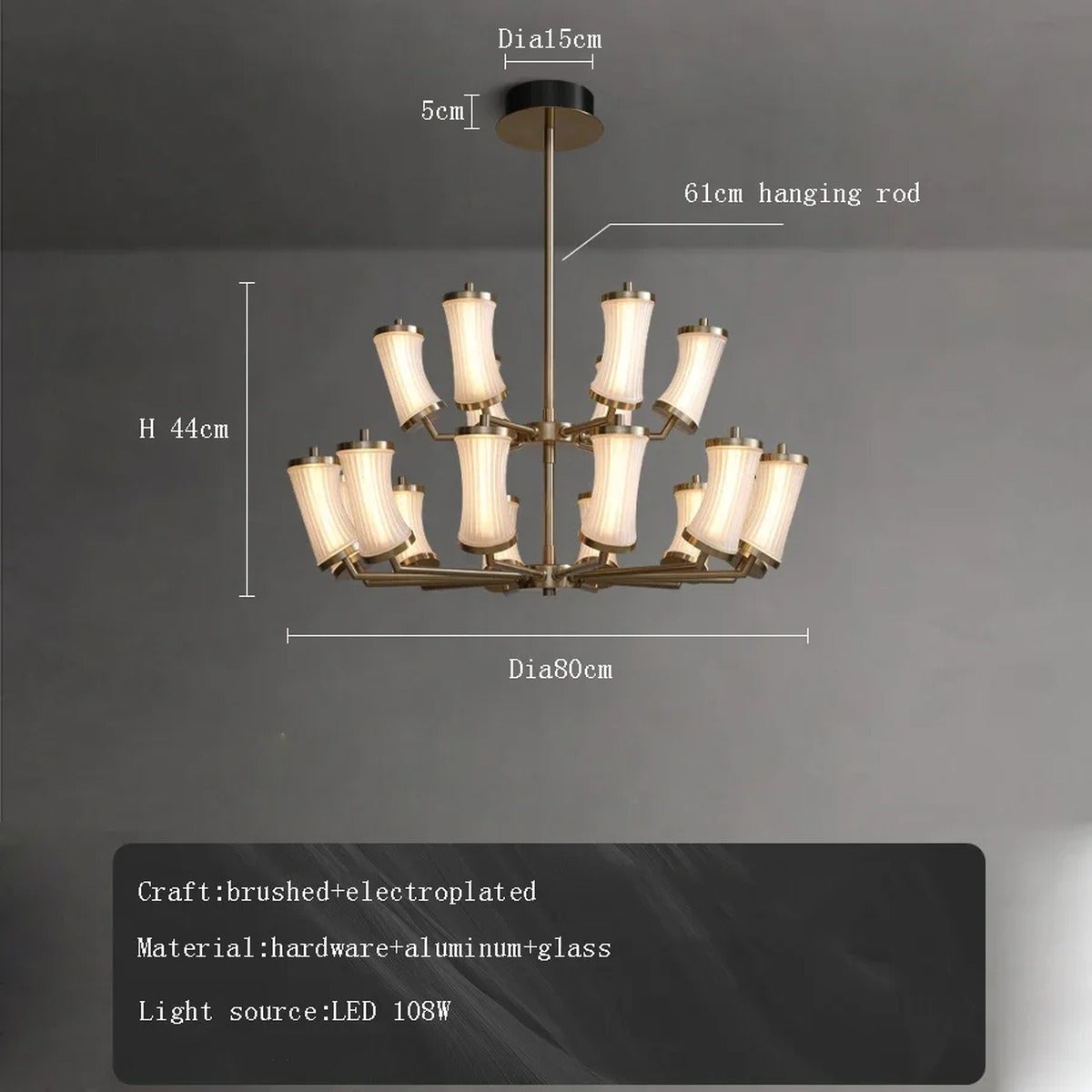 Modern Chandelier Velelix — B Dia80cm