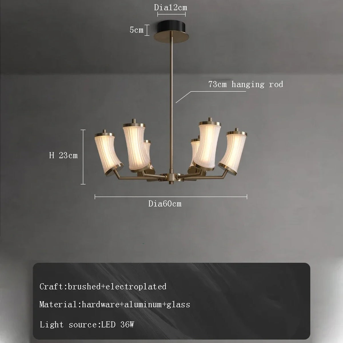 Modern Chandelier Velelix — B Dia60cm