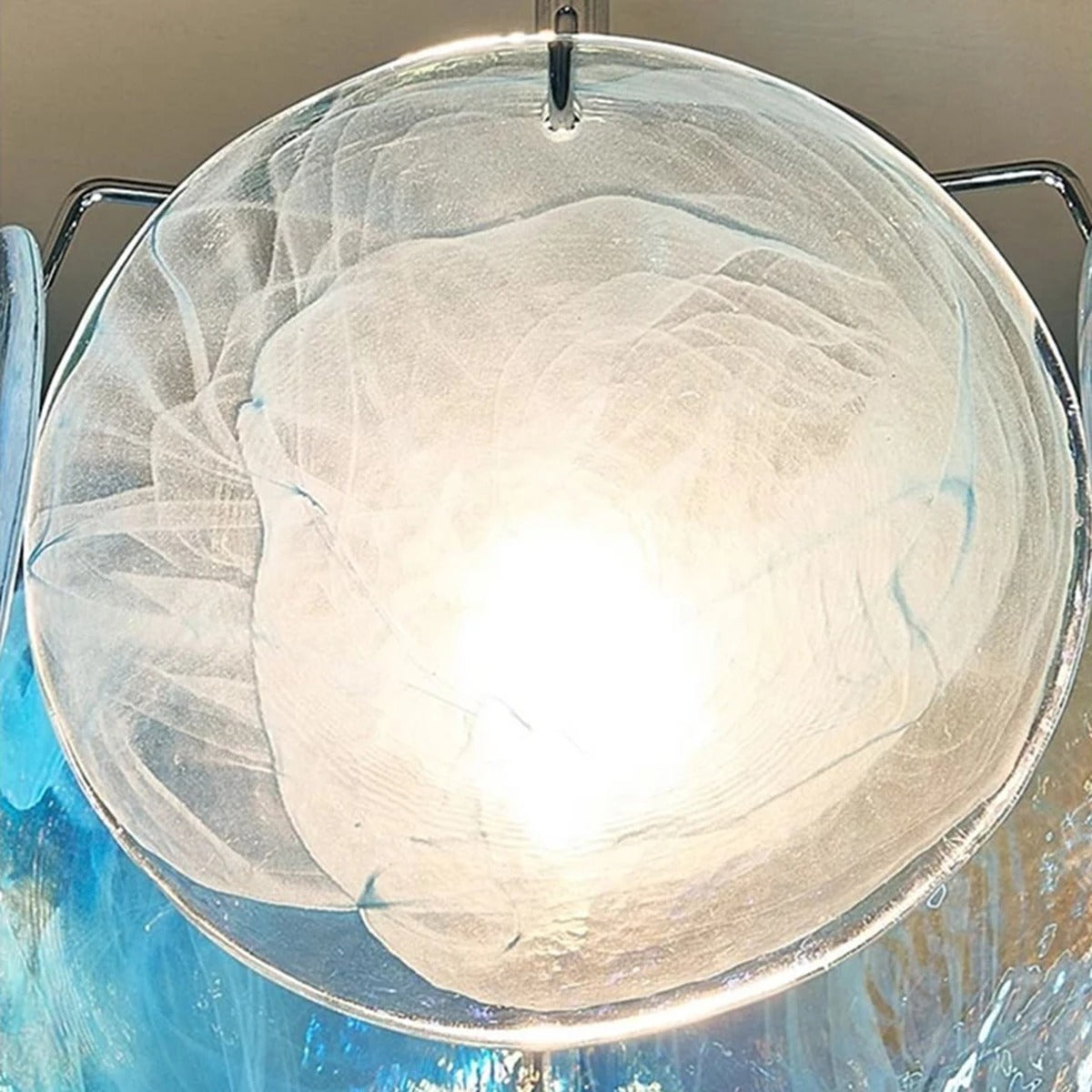 Iridescent Glass Petal Pendant Chandelier – Uevorn – Lifestyle View 3