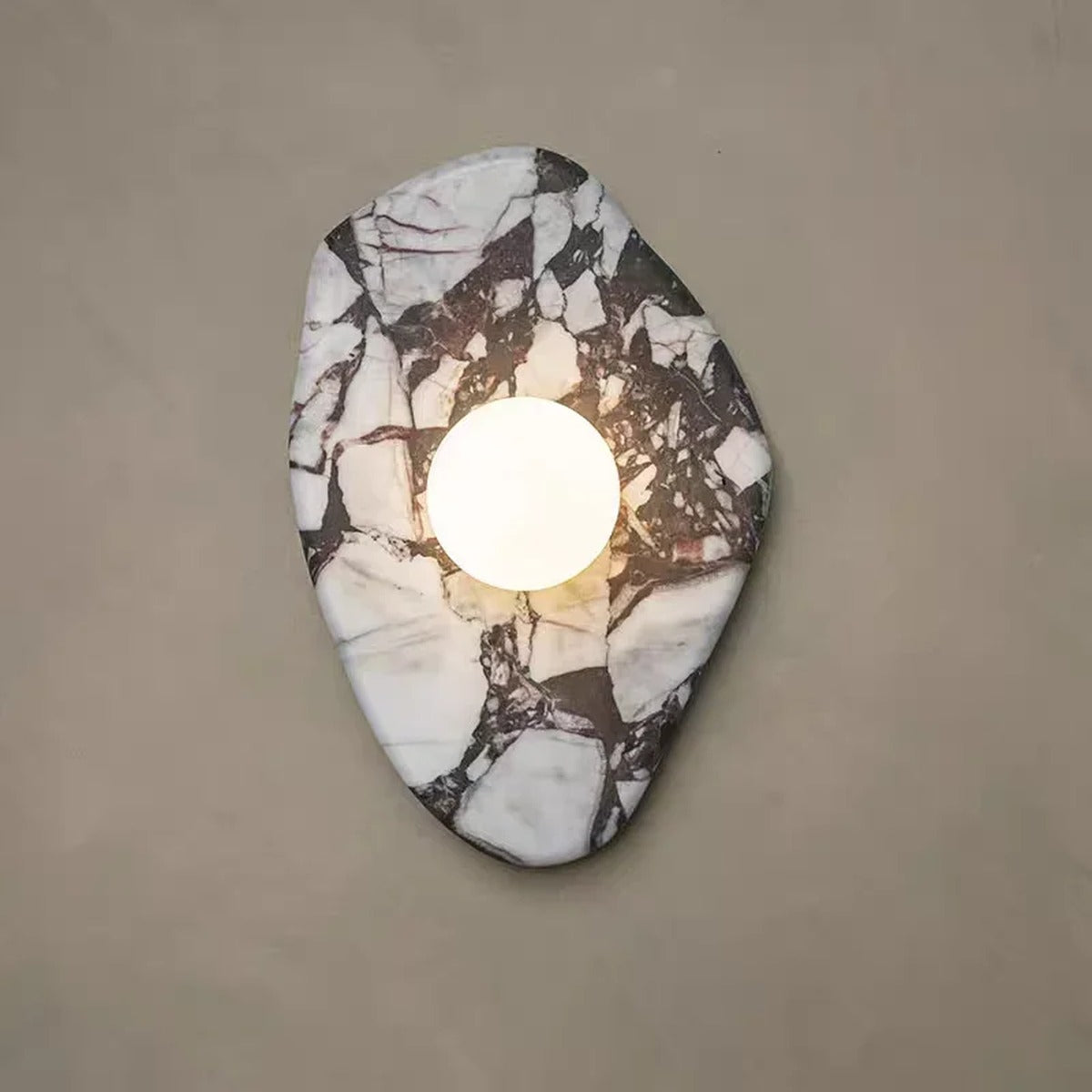 Exotic Marble Pebble Globe Wall Sconce – Jarneo – Lifestyle View 2