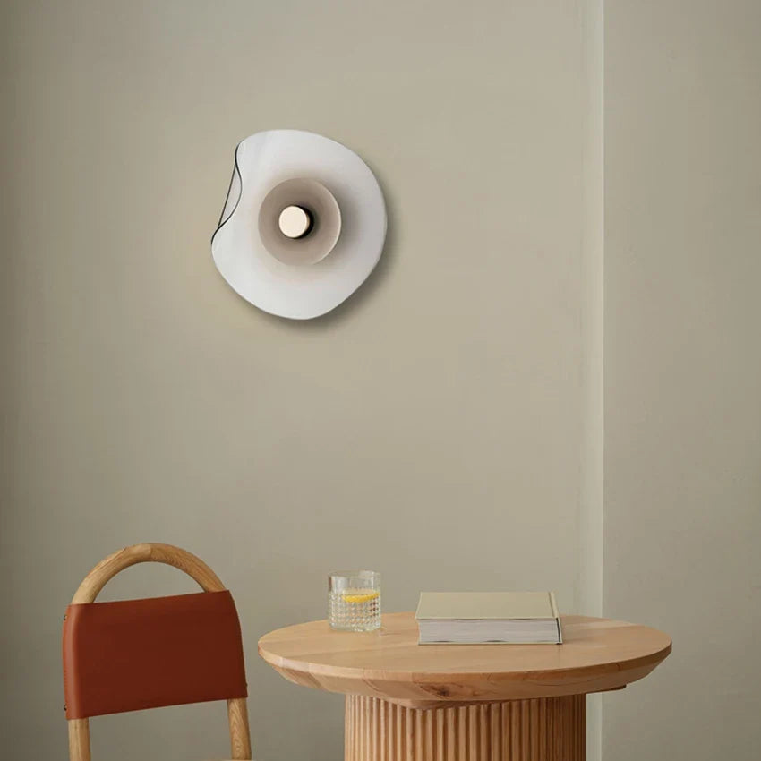 Organic Glass Wall Sconce Borlo – Smoky Grey Lifestyle Dining Room