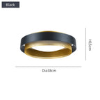 Geometric Double Ring Ceiling Light Orbeon – 38cm Black