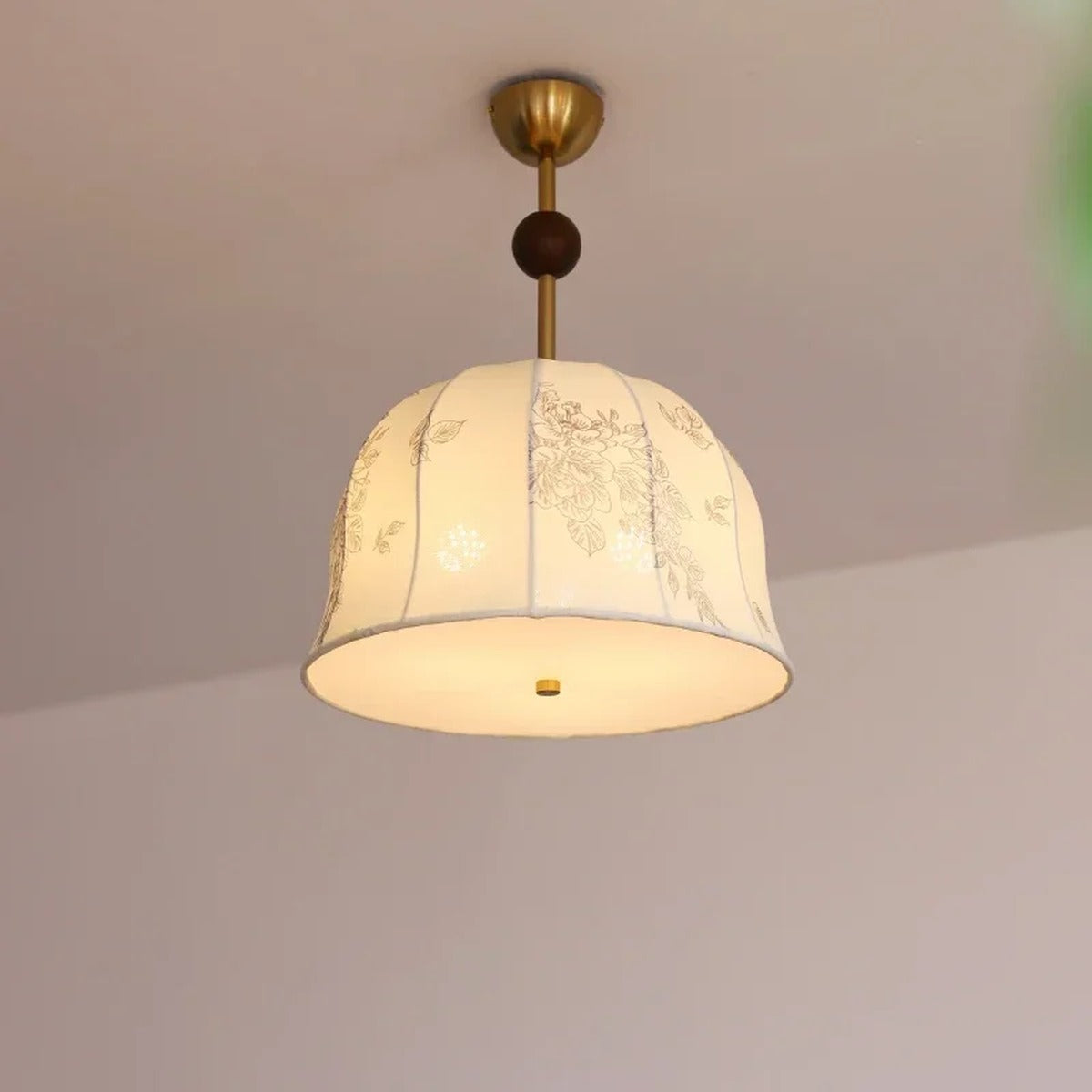 Botanical Print Petal Dome Pendant Light – Mellura – Lifestyle View 3