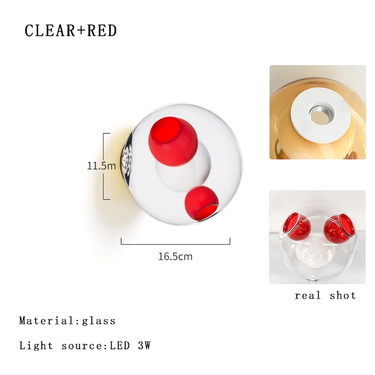 Coloured Glass Globe Wall Sconce – Chrometh – Product Detail 17