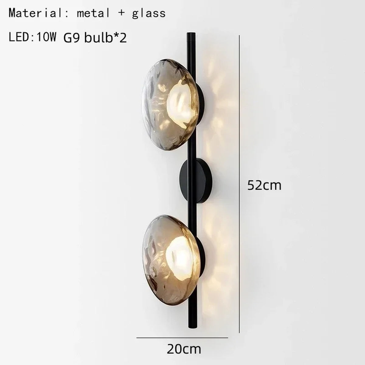 Minimalist Pendant Light Luxara — Style C — Gray glass 1