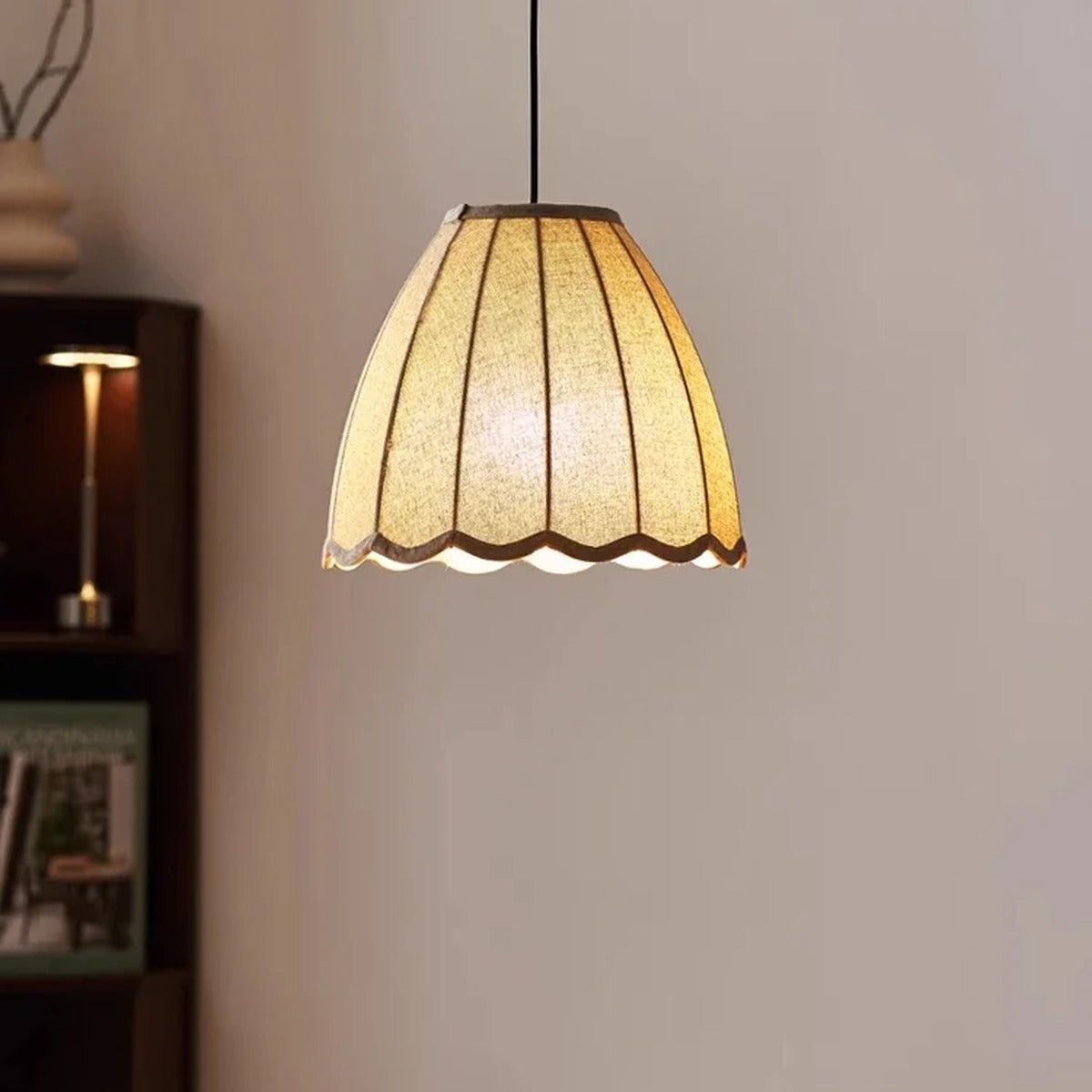 Pleated Linen Dome Pendant & Bar Light – Xevanth – Hero Shot