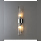 Aurelix crystal rod wall sconce, matte black finish, 35cm
