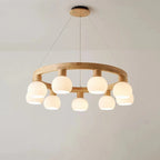 Wood Ring Opal Globe Chandelier – Levon – Lifestyle View 4