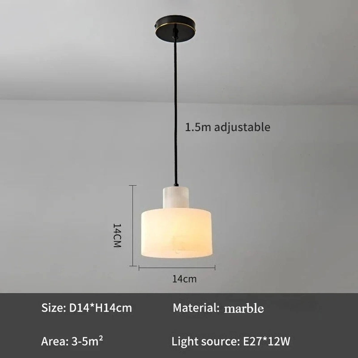 Alabaster Cylinder Pendant Light – Eolithis – Product Detail 6