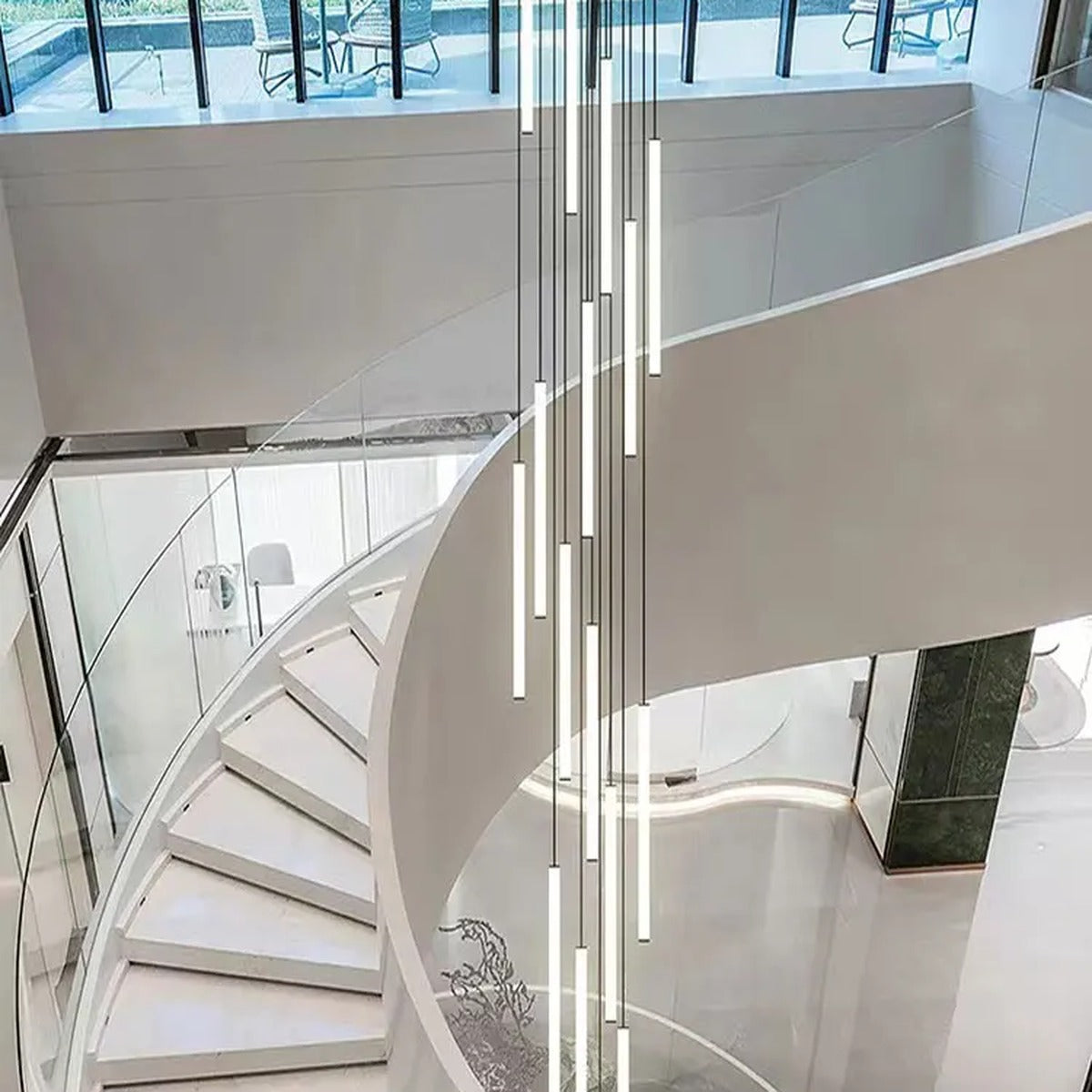 Slim LED Cylinder Tube Pendant Cluster – Graviton – Lifestyle View 4