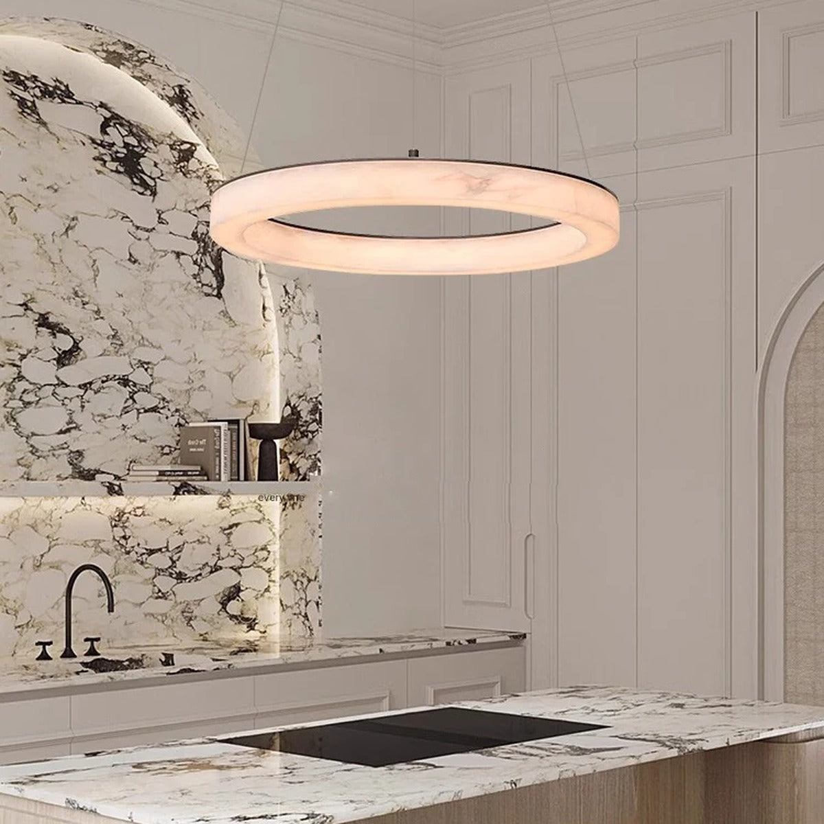 Selion — Ø150cm large ring in a double-height entrance hall
