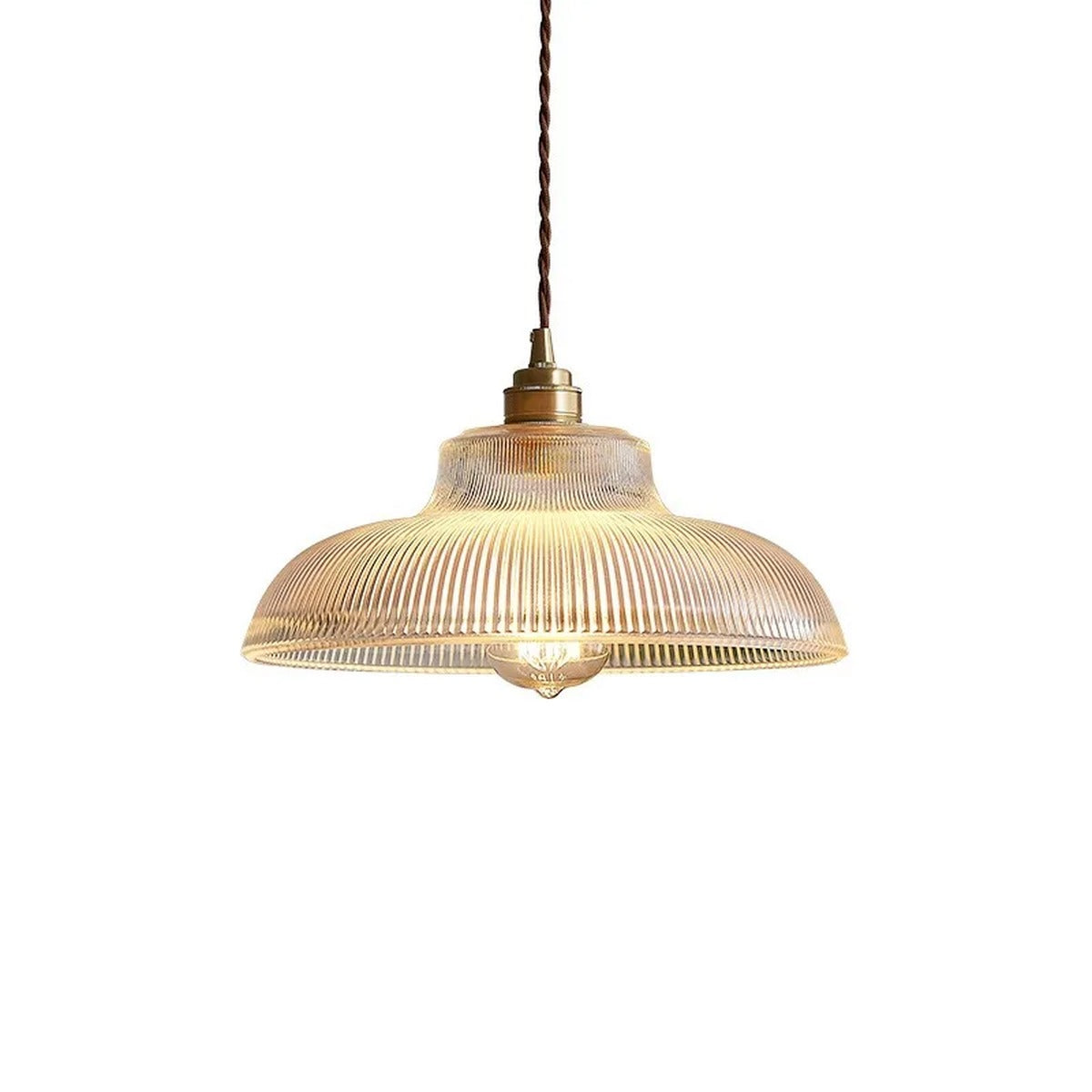 Ribbed Glass Dome Pendant Light Velmara – Studio Shot