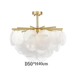 Gold Frame Frosted Glass Disc Chandelier – Harken – Product Detail 7