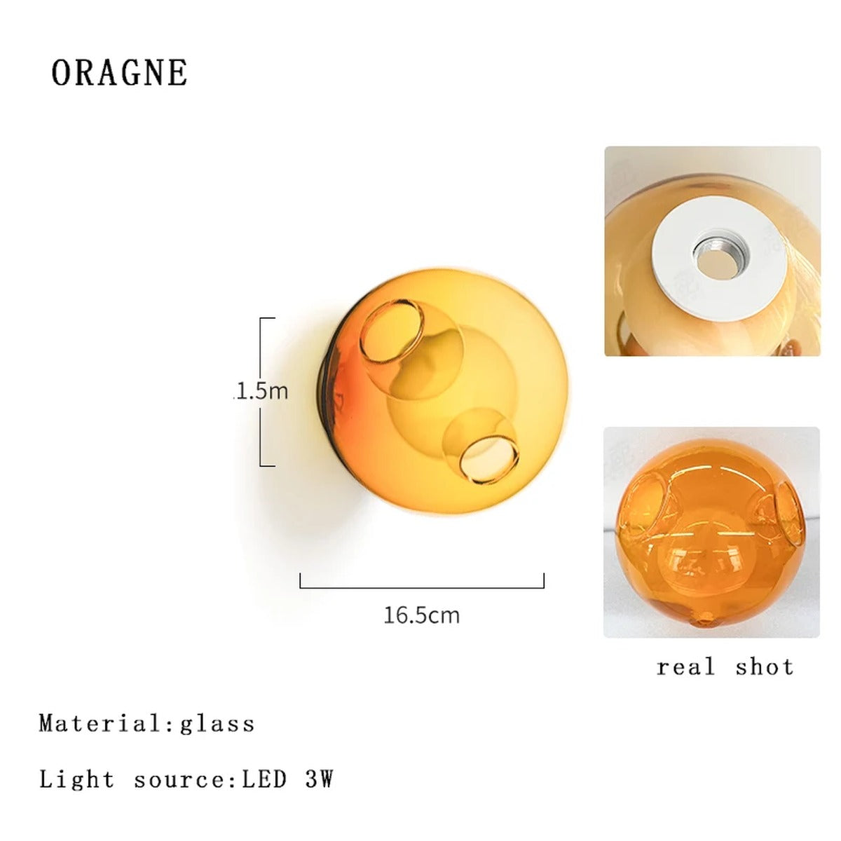 Coloured Glass Globe Wall Sconce – Chrometh – Product Detail 13