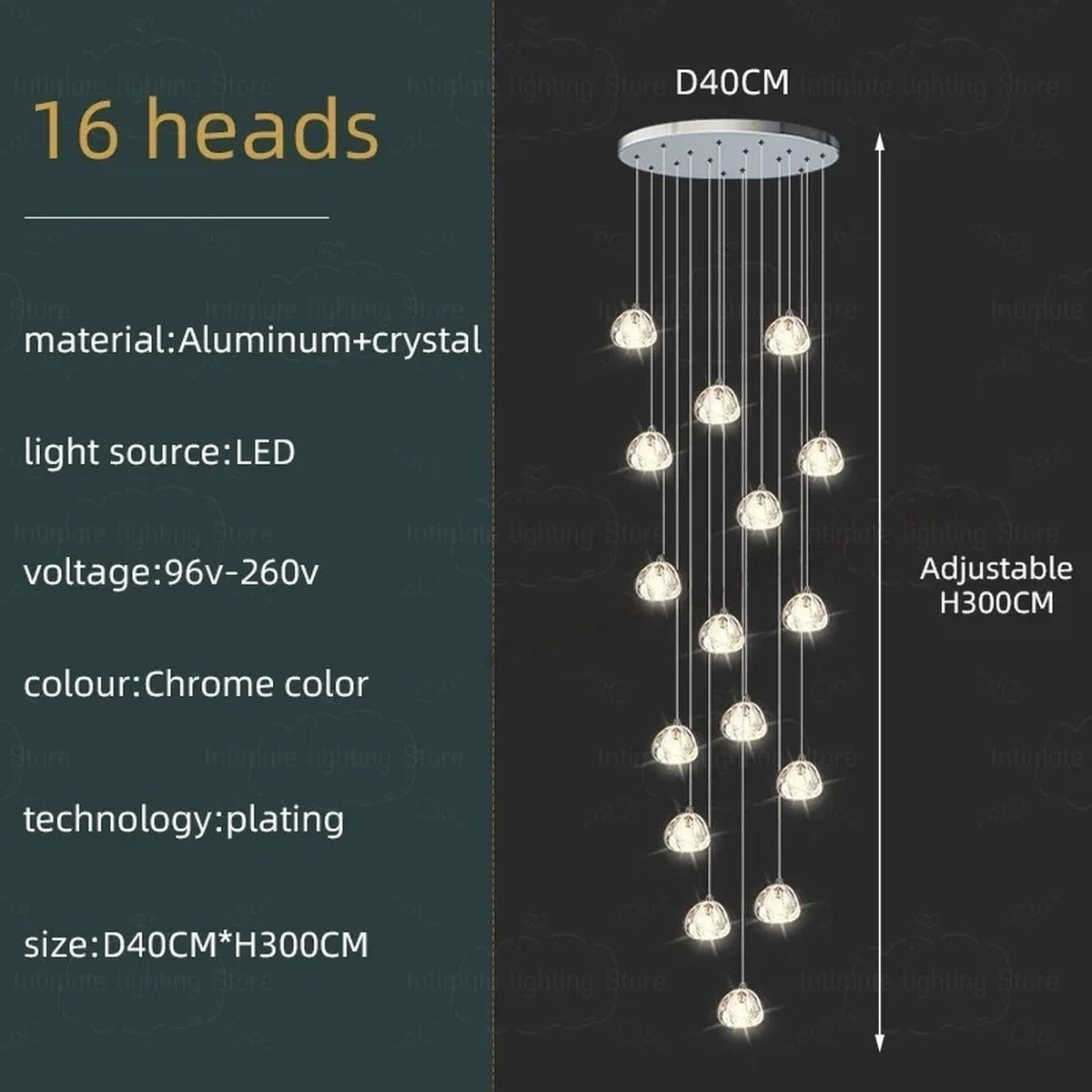 Spiral K9 Crystal Cluster Chandelier Jelvorn – Product Detail 15