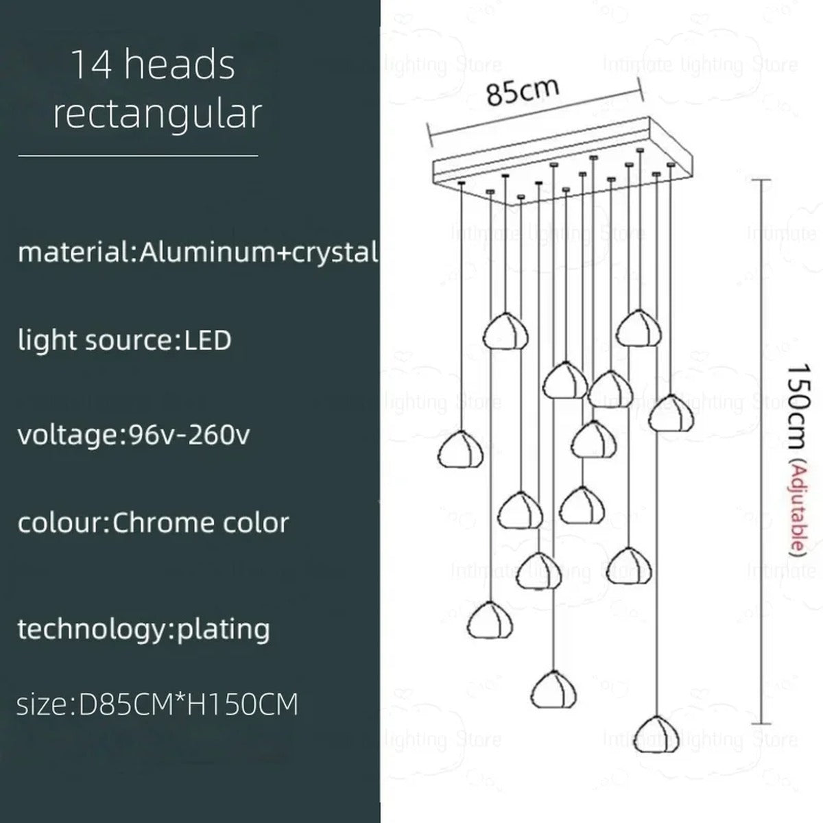 Spiral K9 Crystal Cluster Chandelier Jelvorn – Product Detail 13