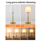 Brass Column Linen Shade Table Lamp – Intimara – Product Detail 5