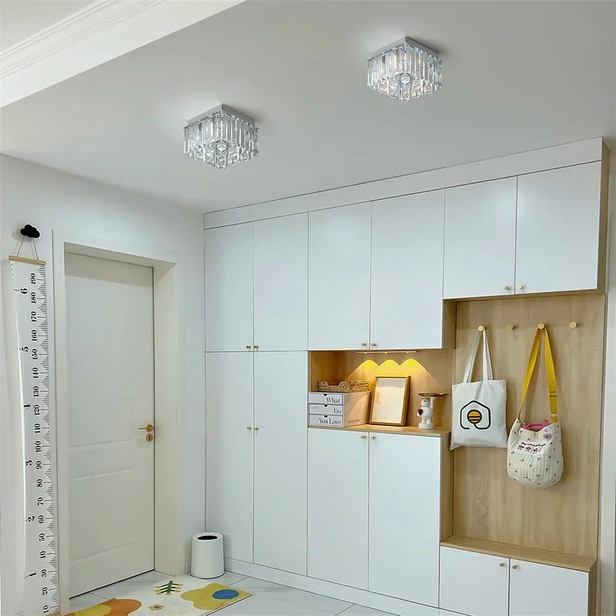 Stainless Steel Crystal Ceiling Light Axiomis – Lifestyle View 4