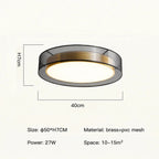 Meridex Round Brass Ring Flush Mount Ceiling Light — Small 40cm