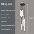 Slim LED Cylinder Tube Pendant Cluster – Graviton – Product Detail 14
