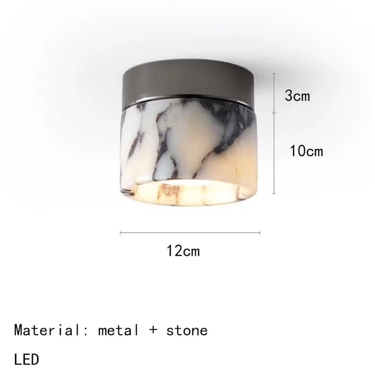 Natural Marble Cylinder Ceiling Light Marbrion – Product Detail 7