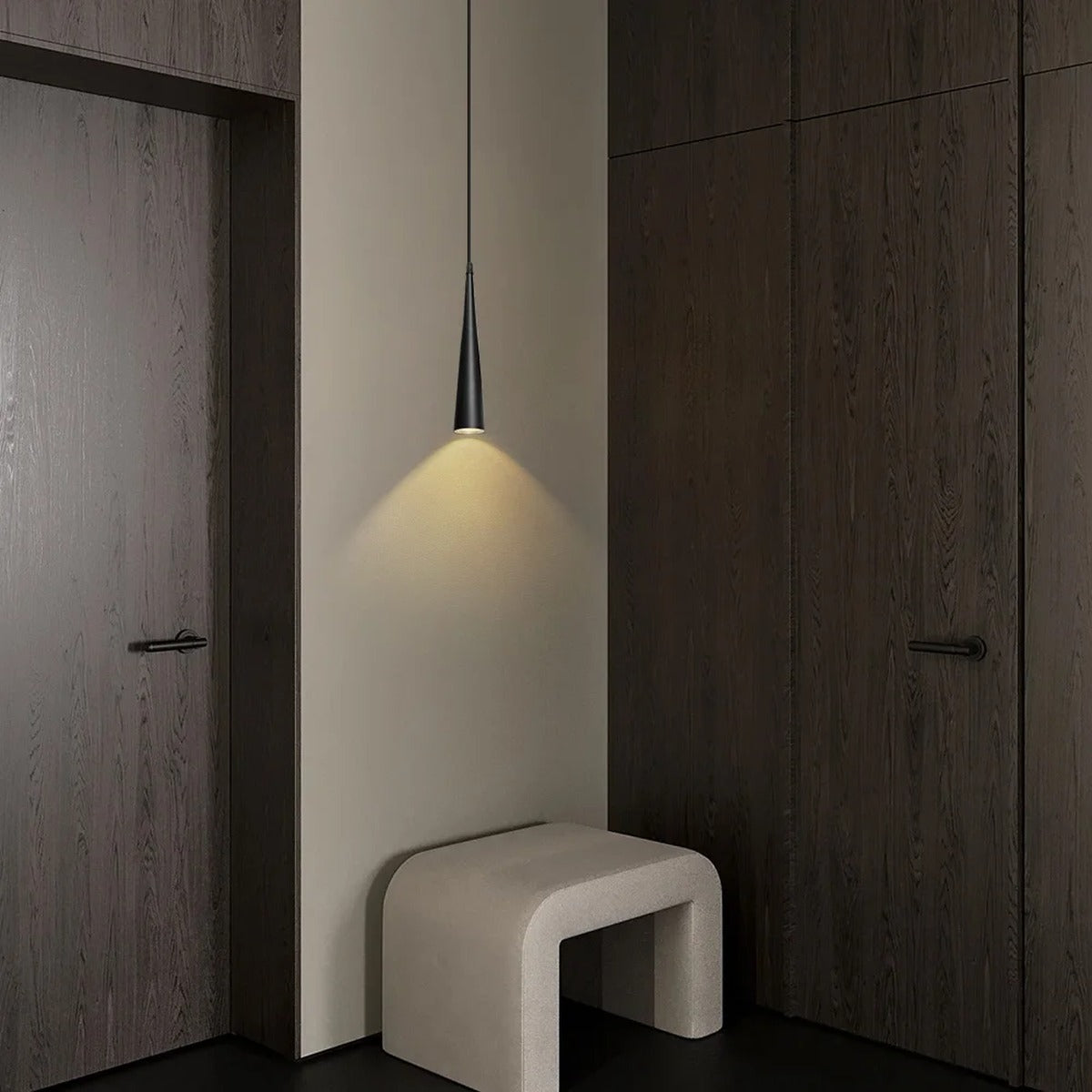 Minimalist Black Metal Pendant Light Restrix – Lifestyle View 4