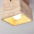 Stone Geometric Ceiling Light Terralith – Lifestyle View 4