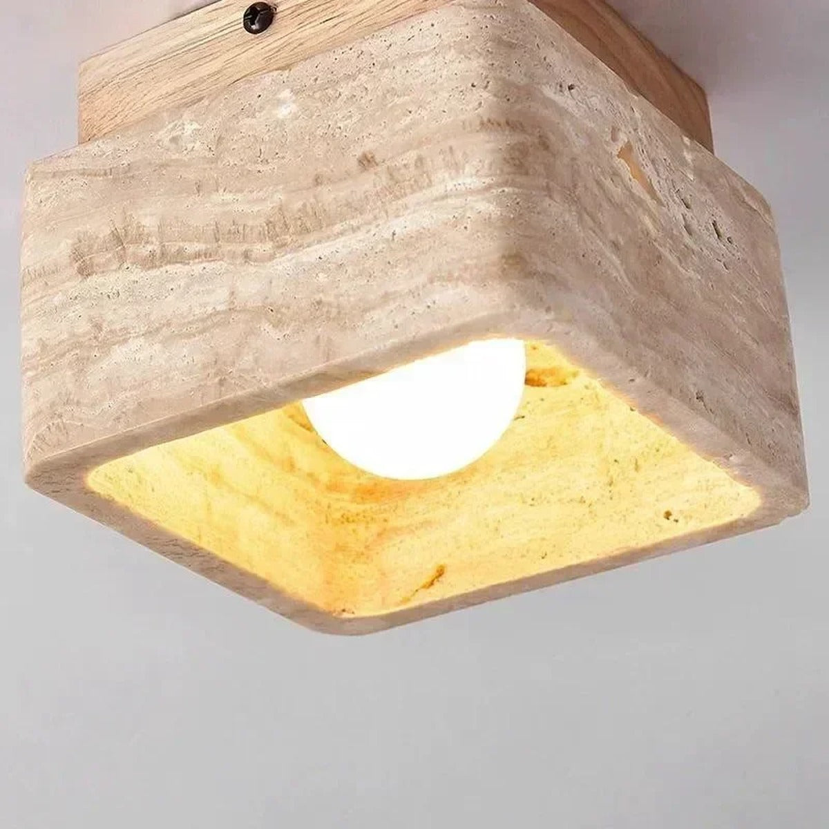 Stone Geometric Ceiling Light Terralith – Lifestyle View 4