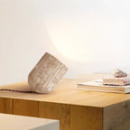 Natural Travertine Stone Table Lamp – Haelstora – Lifestyle, Console