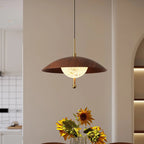 Walnut Dome & Crystal Bowl Pendant Light – Aximund – Hero Shot