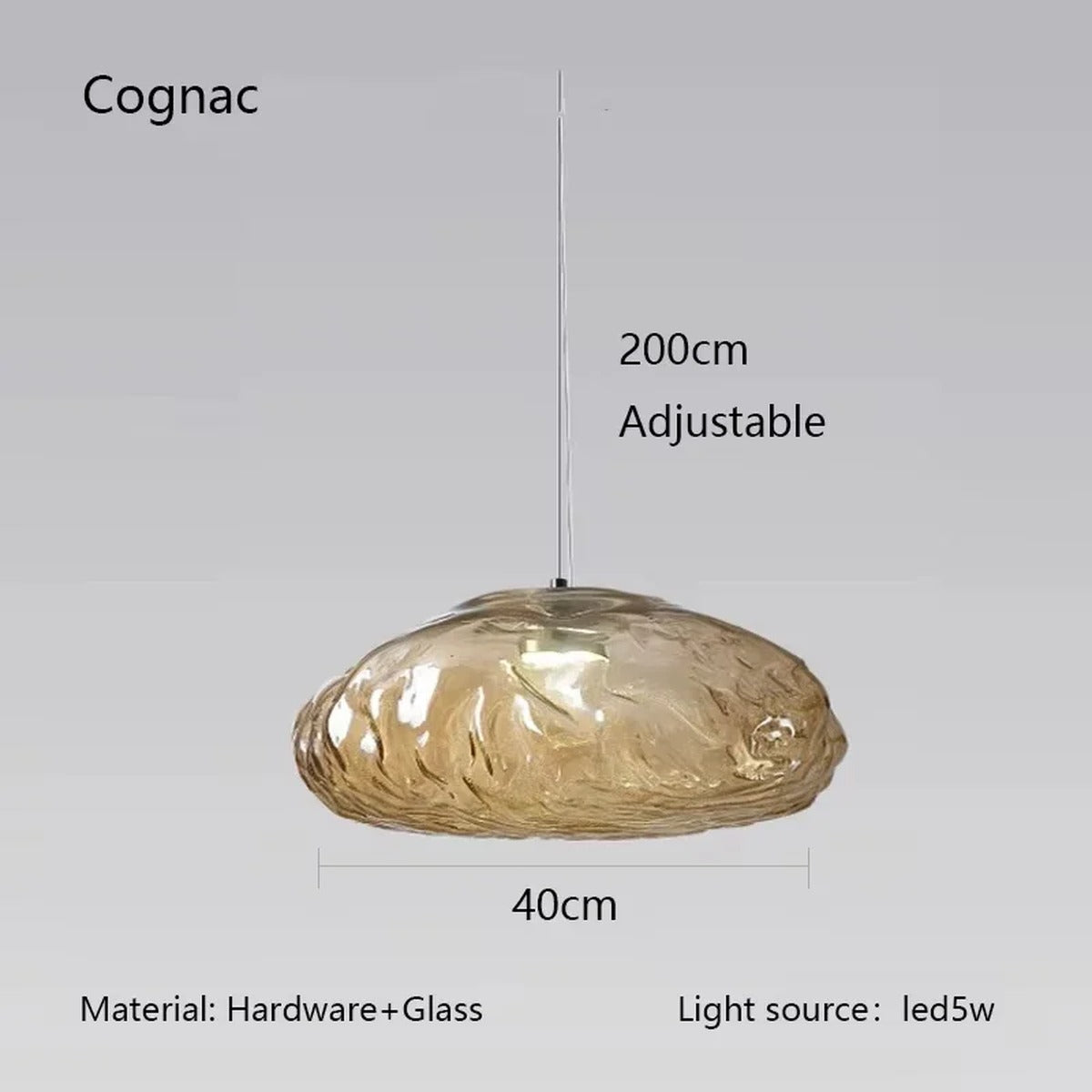 Rippled Glass Organic Pendant Light – Zolux – Product Detail 9